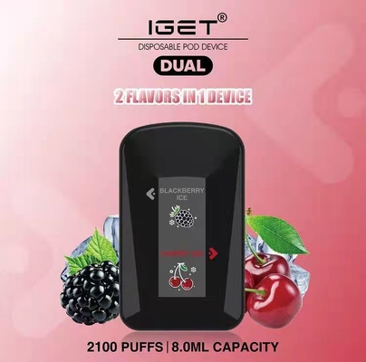 Iget se dobla 2 sabores en 1 cigarrillo electrónico disponible de 2100 soplos