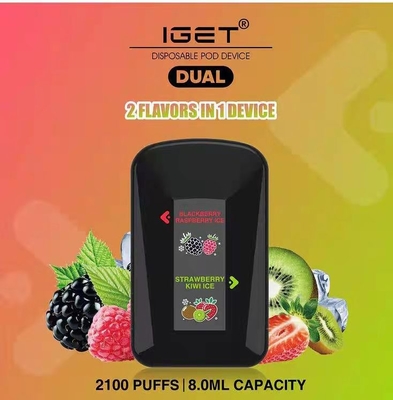 Iget se dobla 2 sabores en 1 cigarrillo electrónico disponible de 2100 soplos