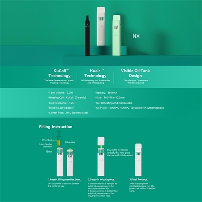 Bobina de cerámica de la venta CBD de la vaina del vape de la capacidad visible disponible directa de encargo de gama alta 2ml de la pluma