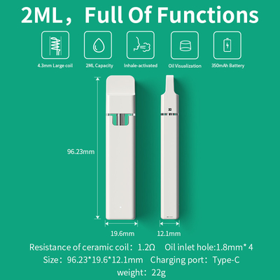 Cigarrillo de cerámica de la batería de la bobina 350mah Vape del dispositivo disponible de 2ML P23 con 316L SS