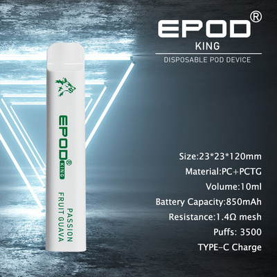 10ML EPOD recargable Vape disponible 3500 soplos con la batería 850mah