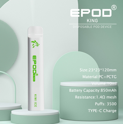 10ML EPOD recargable Vape disponible 3500 soplos con la batería 850mah